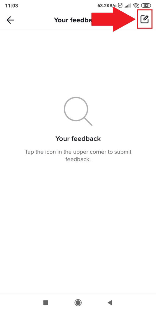 Tap on the "Feedback" icon again