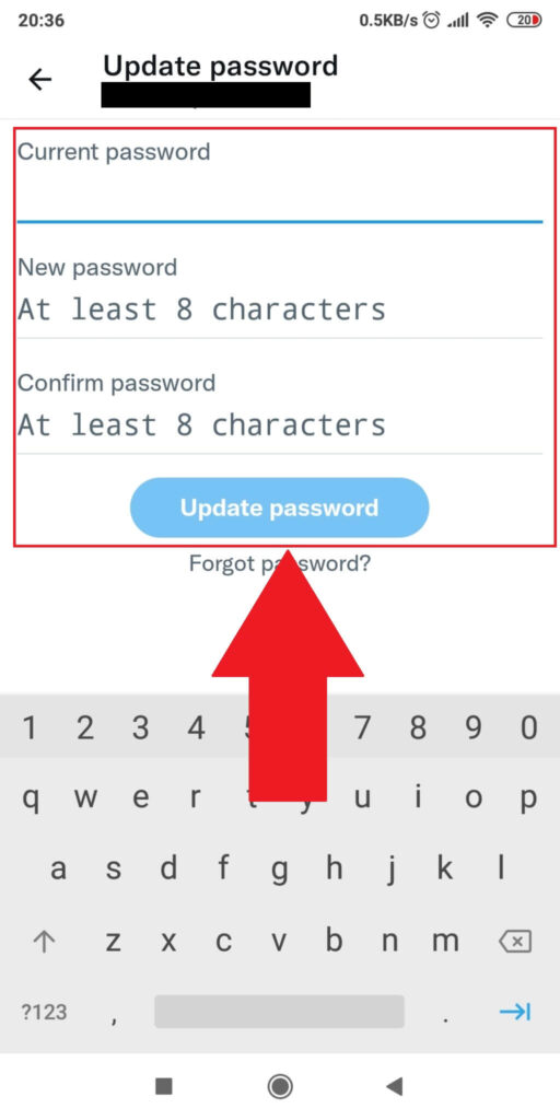 Change your current password and save the changes