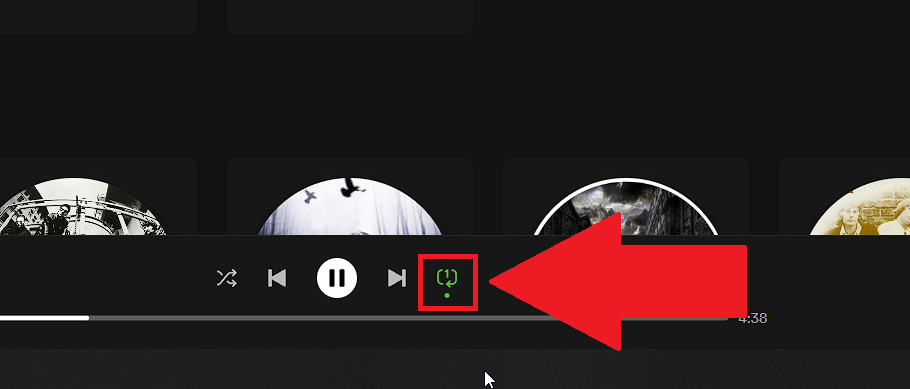 Make sure the "Repeat" icon is green and it shows 1