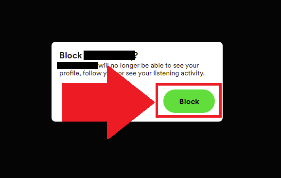 Select "Block" to confirm