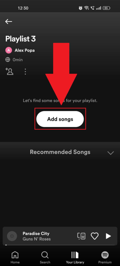 Add new songs to your playlist