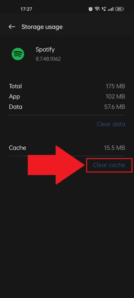 Select "Clear cache"