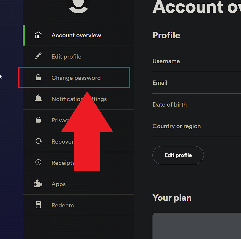 Go to "Change Password" in the left side menu