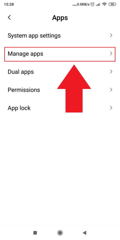 Select "Manage Apps"