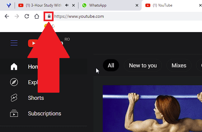 Click on the Lock icon to the left of the YouTube URL