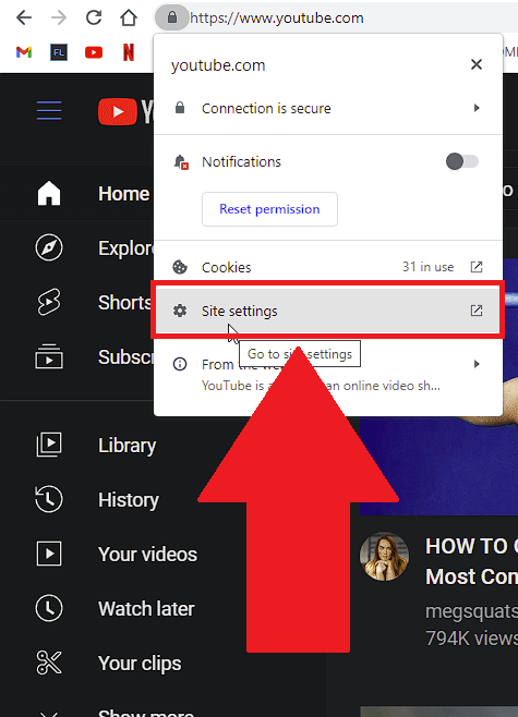 Select "Site Settings"