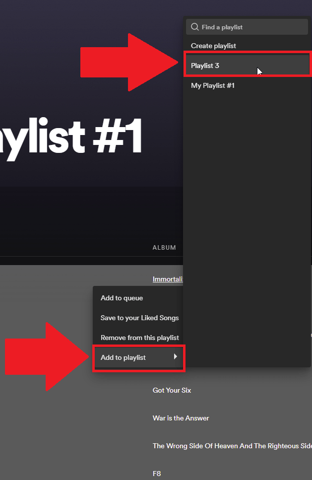 Right-click and select "Add to Playlist"