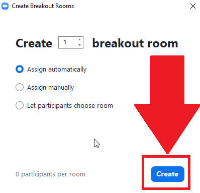 Create a breakout room