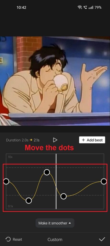 Move the dots up and down