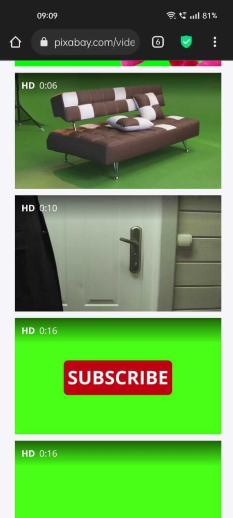 Select a green screen video