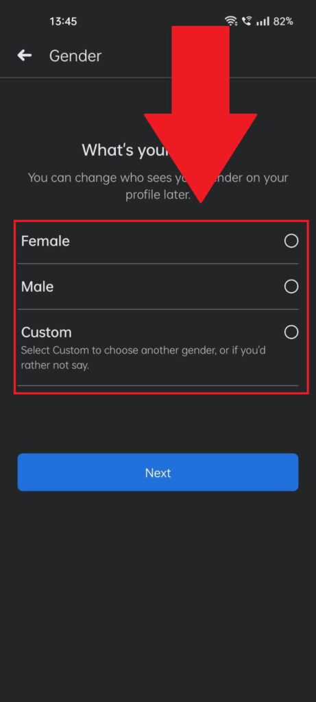 Select your gender