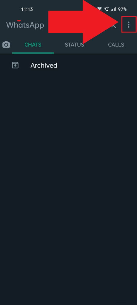 Tap the three-dot icon on Whatsapp