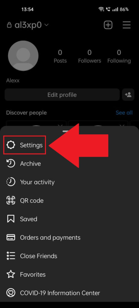 Select "Settings"