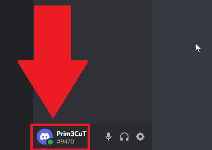 Select your username on Discord