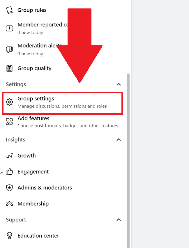 Go to "Group Settings"