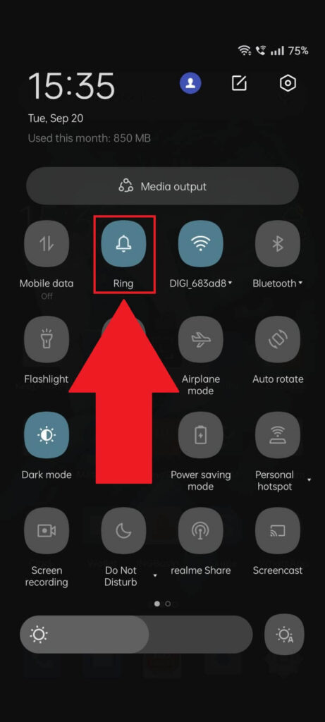 Tap on the Bell icon on a phone home screen menu.