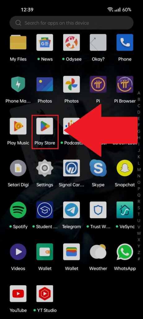 Open the Play Store app on a phone.
