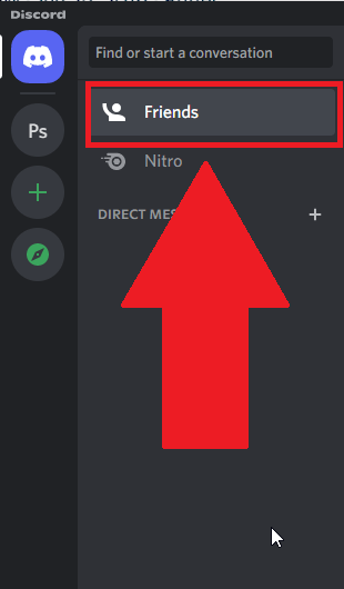 Select "Friends" on Discord