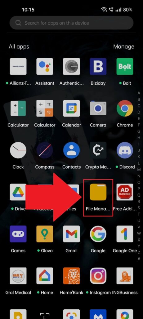 Open your File Manager