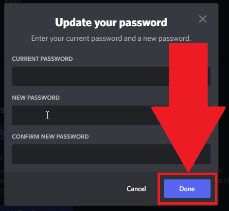 Enter a new password and save