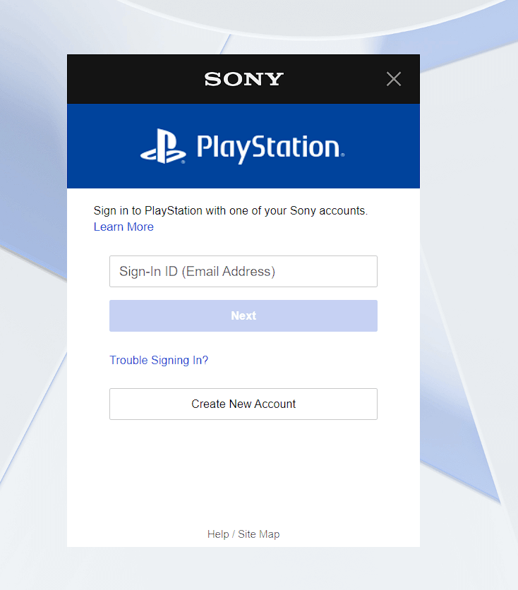 Connect to your PlayStation account