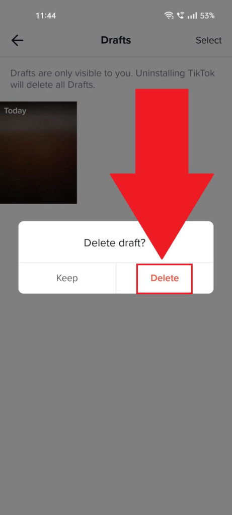 Tap "Delete"