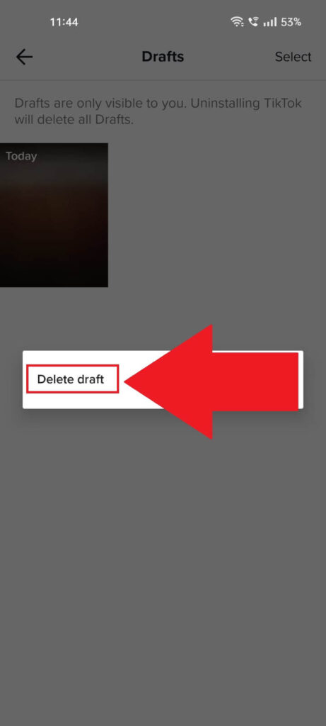 Select "Delete draft"