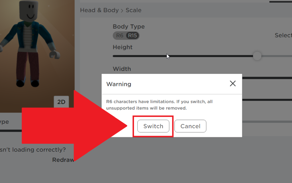 r6/r15 toggle gone from avatar editor? : r/roblox