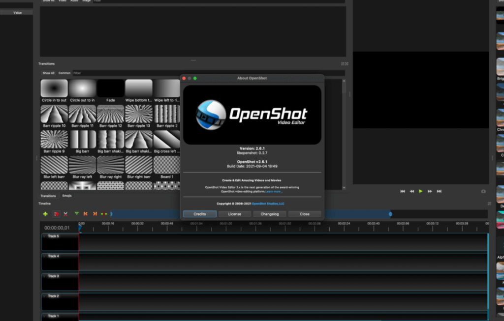 OpenShot main interface