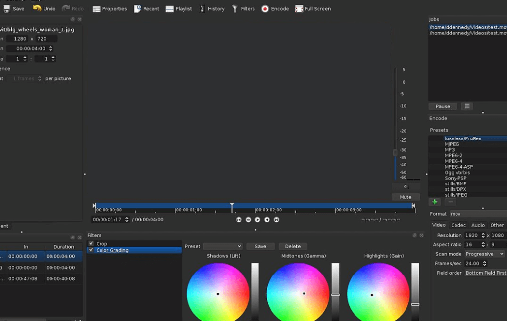 Shotcut main interface