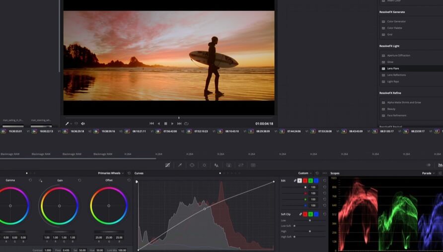 DaVinci Resolve main interface