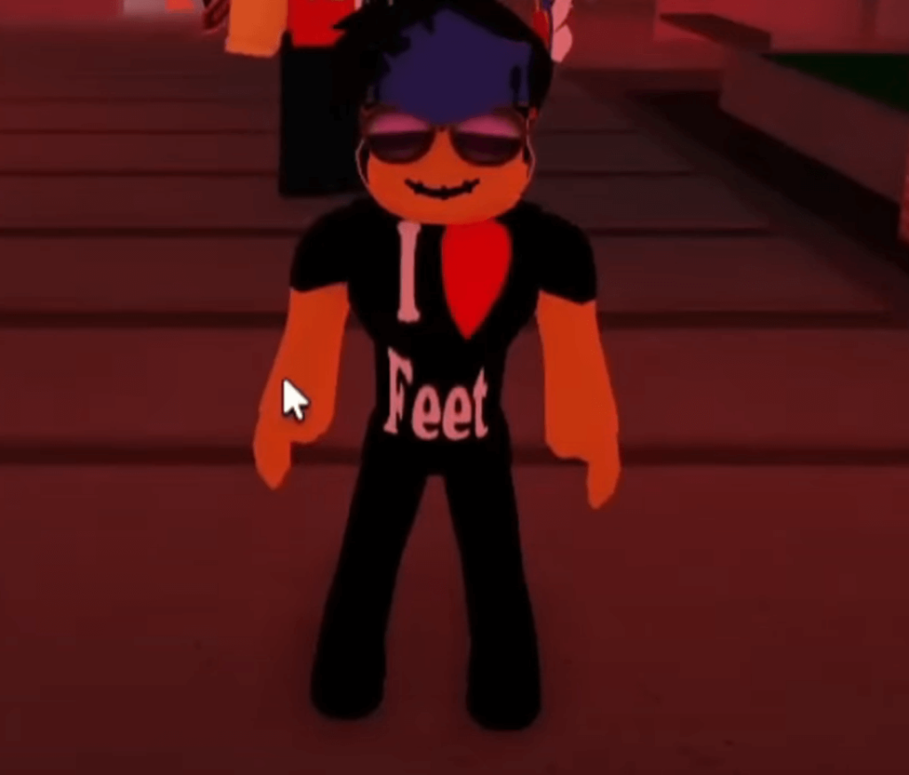 Slender-looking character in Roblox
