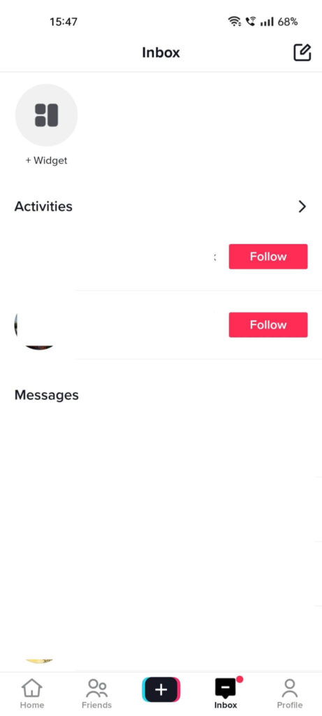 TikTok inbox