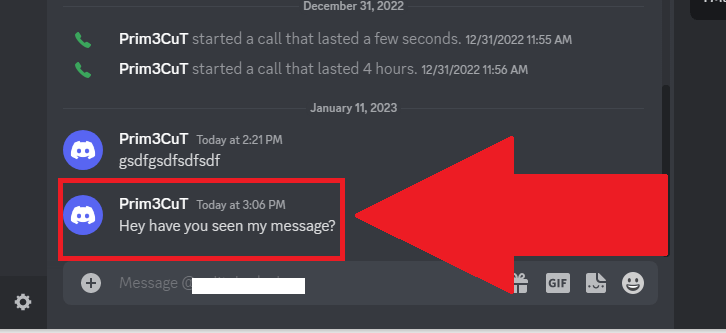 Discord chat showing a secondary message sent after the first one