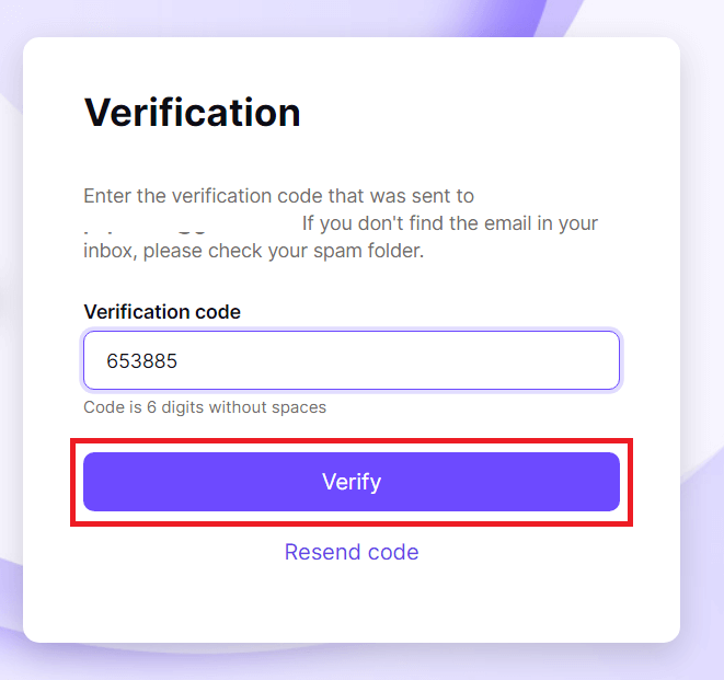 ProtonVPN Verification screen where you need to enter the email verification code, and the "Verify" button is highlighted