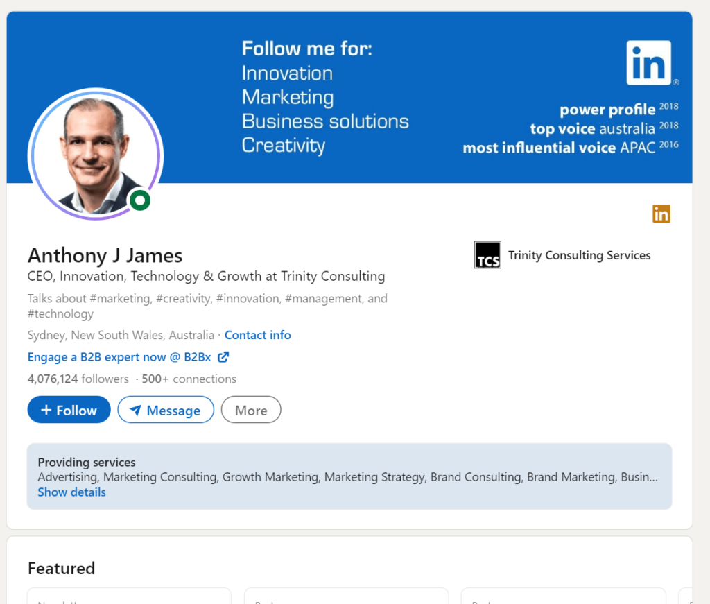 Anthony J. James' official profile page on LinkedIn