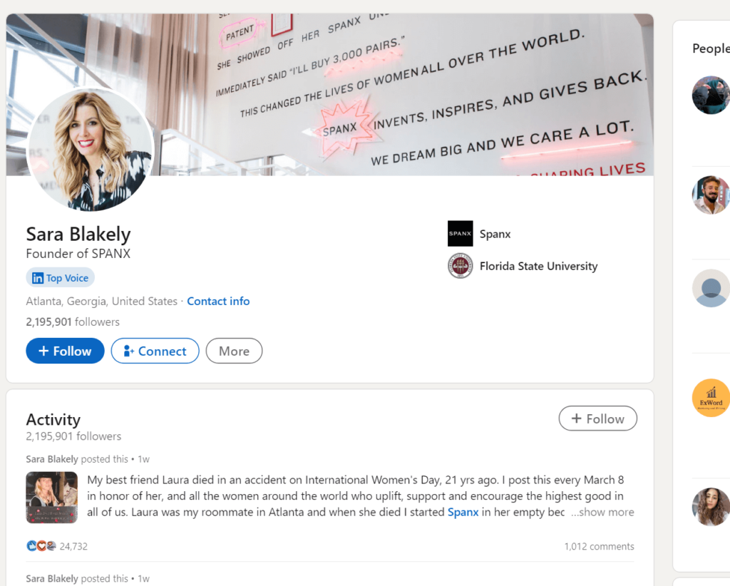 Sara Blakely's official LinkedIn page