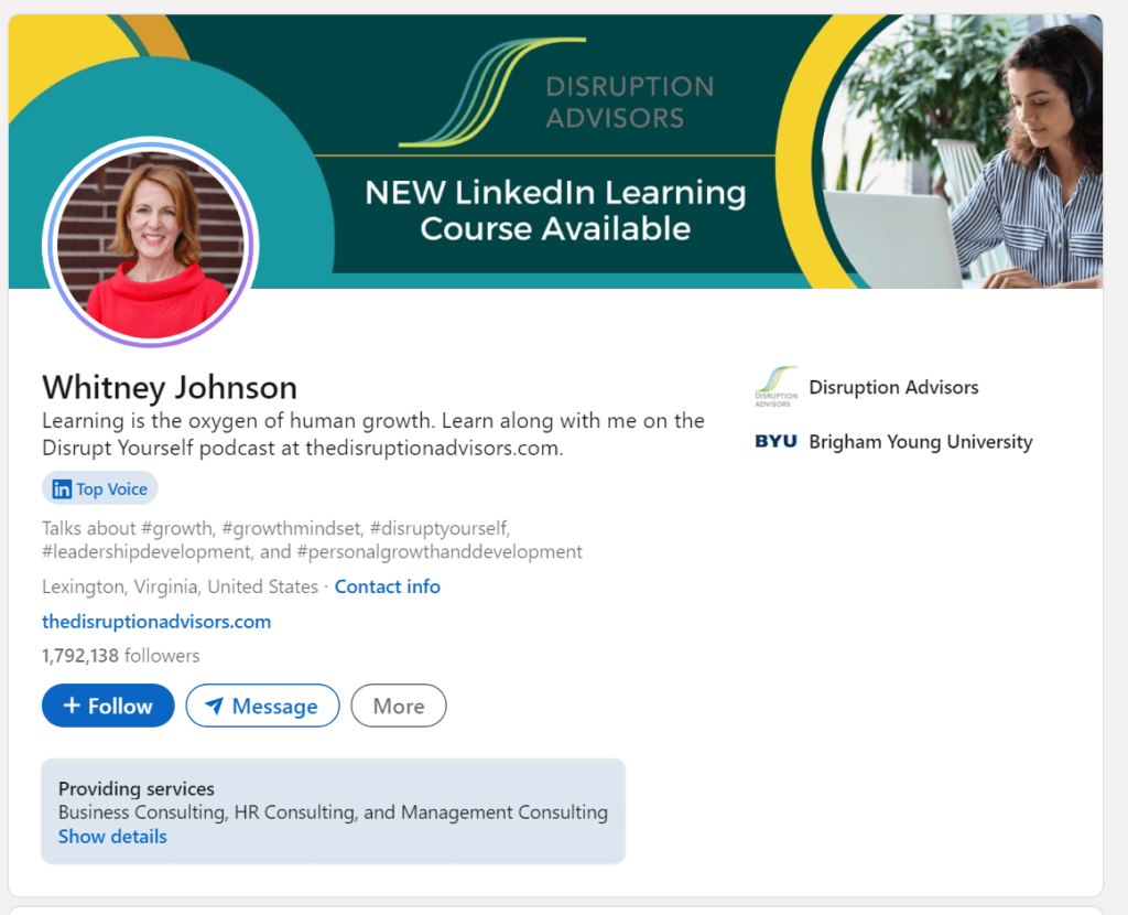 Whitney Johnson's official LinkedIn page