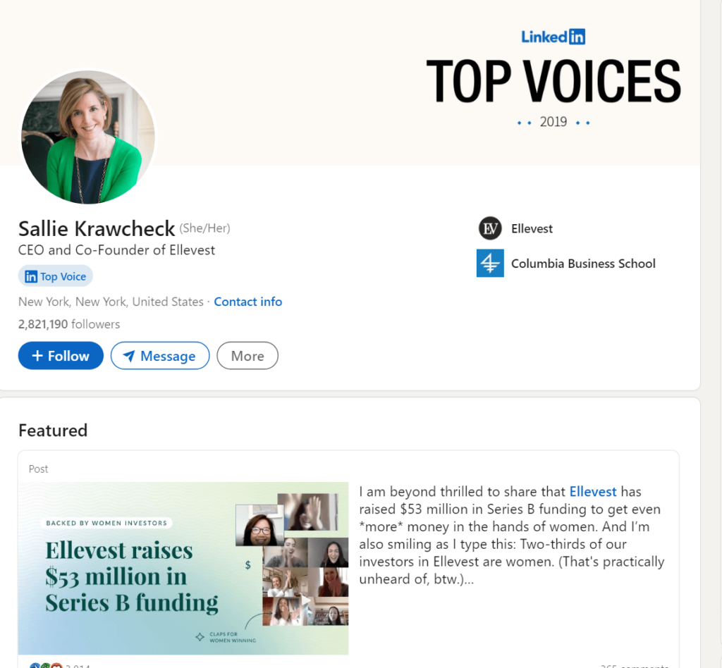 Sallie Krawcheck's official LinkedIn page