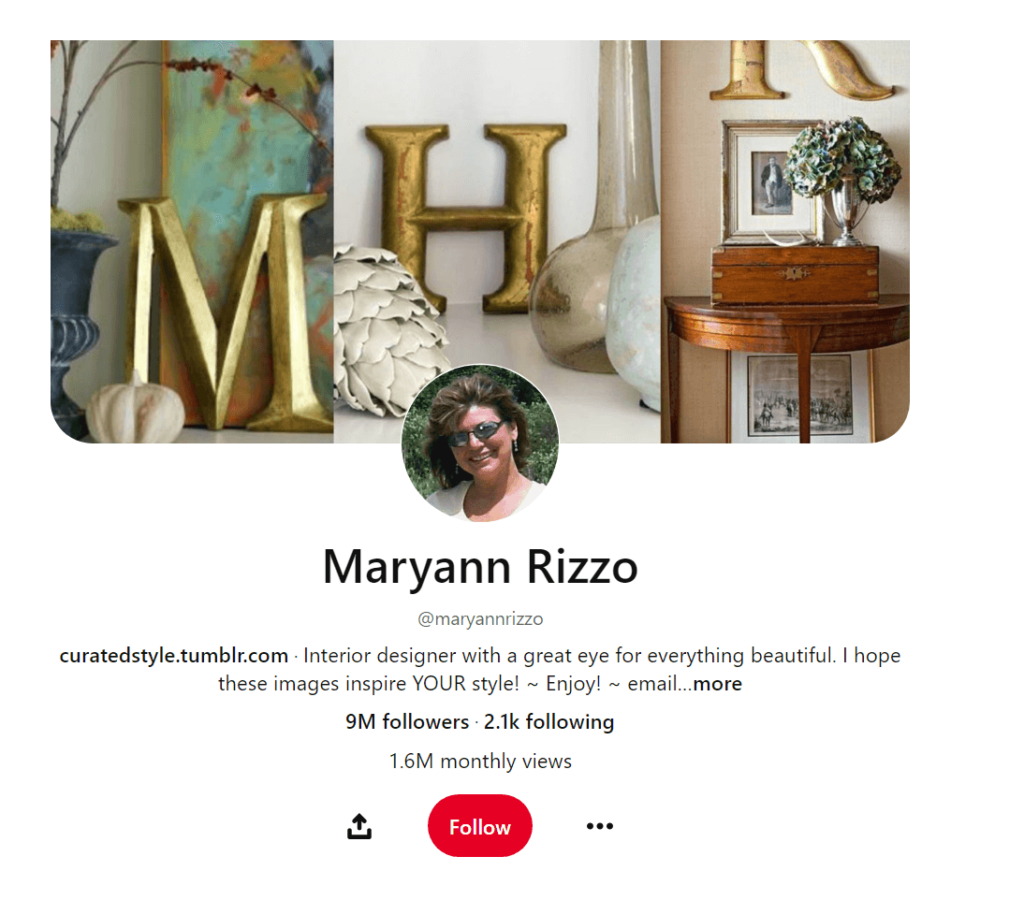Maryann Rizzo's profile page on Pinterest
