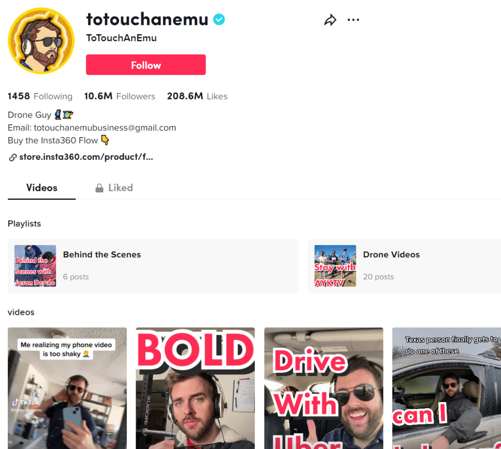 @totouchanemu's official TikTok page